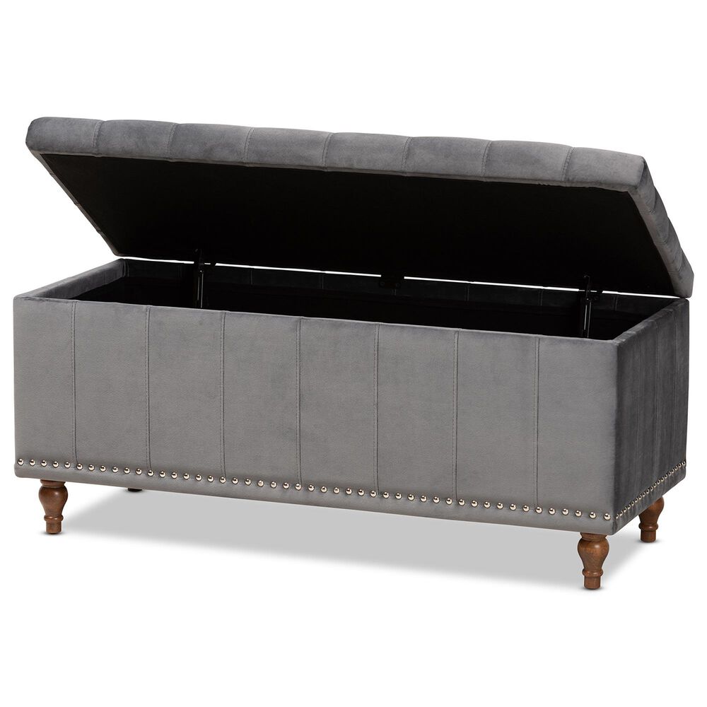 Baxton Studio Kaylee Storage Ottoman Bench in Grey, , large