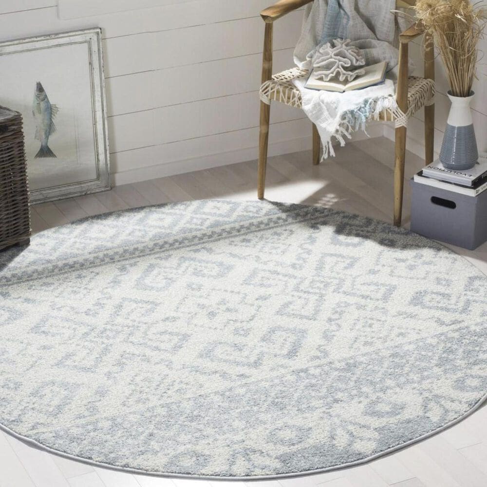 Safavieh Adirondack ADR107T 6" Round Slate and Ivory Area Rug, , large