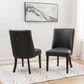Linon Home Decor Adler Side Chair with Black Faux Leather Cushion in Black, , large