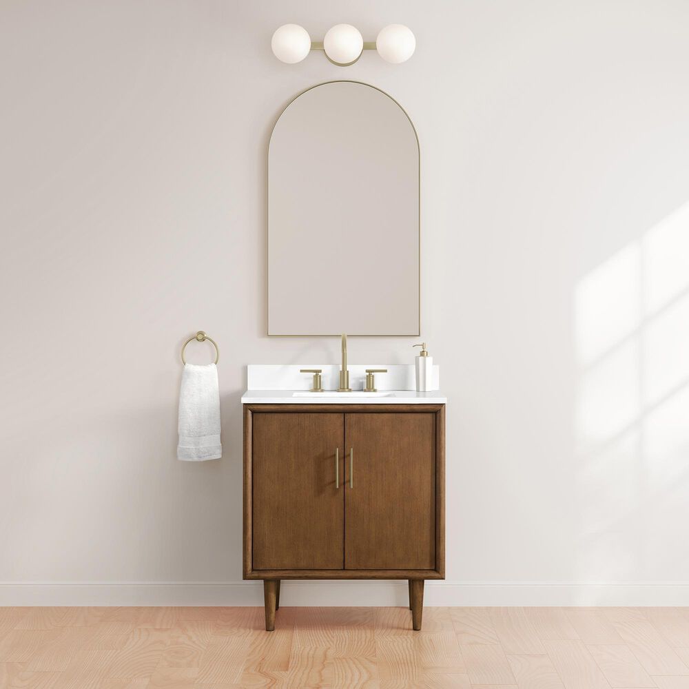 37B Mertola 30" Single Bathroom Vanity Cabinet in Dark Maplewood with White Composite Stone Top and Backsplash, , large