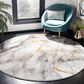 Safavieh Craft CFT877F 10" Round Grey and Gold Area Rug, , large