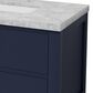 Lexora Home Castor 80" Double Bathroom Vanity in Blue with 2 cm White Carrara Marble Top and Rectangular Sinks, , large