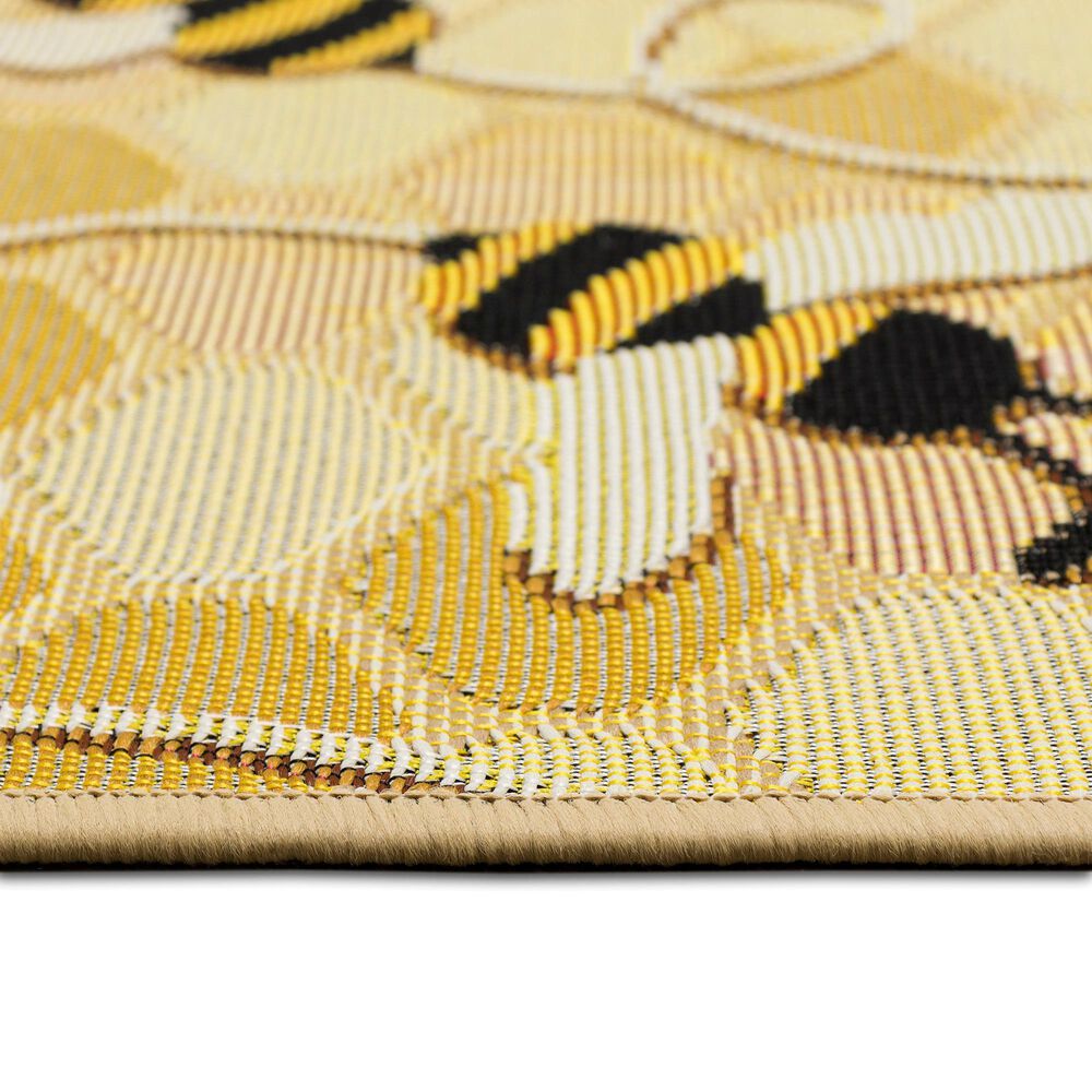 Trans-Ocean Import Liora Manne Esencia Bee Honey 2&#39; x 2&#39;10&quot; Indoor/Outdoor Area Rug, , large