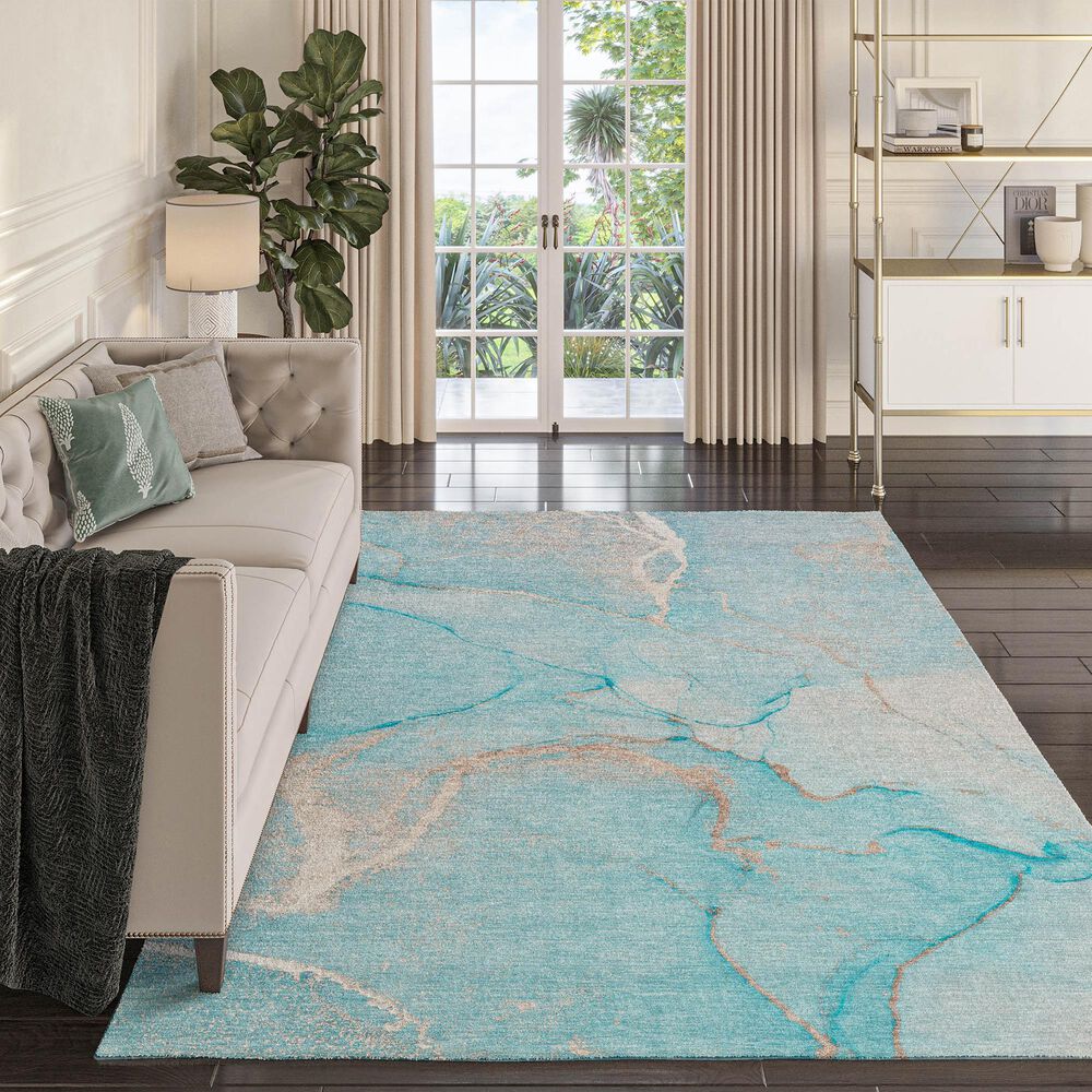 Dalyn Rug Company Odyssey OY7 Teal 9' x 12' Area Rug, , large