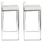 Lumisource Fuji Stackable Barstool with White Faux Leather in Brushed Stainless Steel (Set of 2), , large
