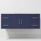 Lexora Home Geneva 48" Single Bathroom Vanity in Navy Blue with 2 cm White Carrara Marble Top and Rectangular Sink, , large