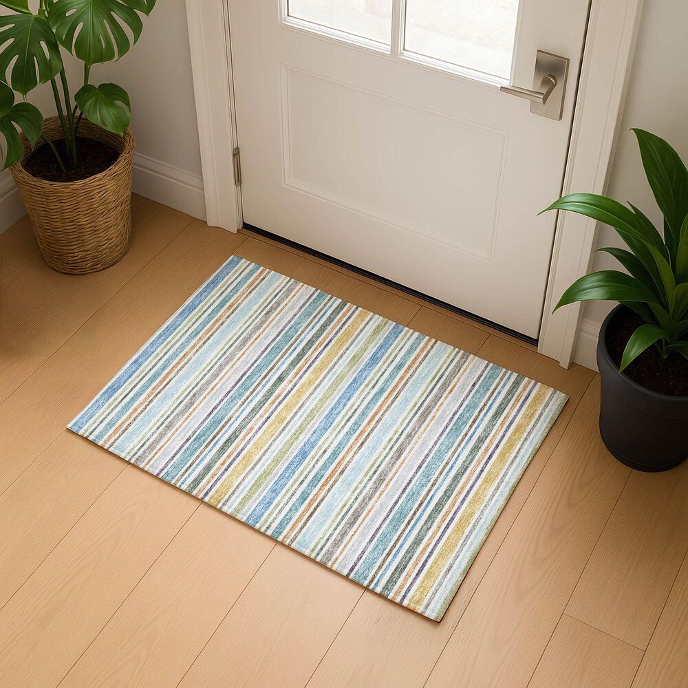 Dalyn Rug Company Soft Essentials Striped Seaside 2'6" x 3'10" Indoor/Outdoor Area Rug, , large