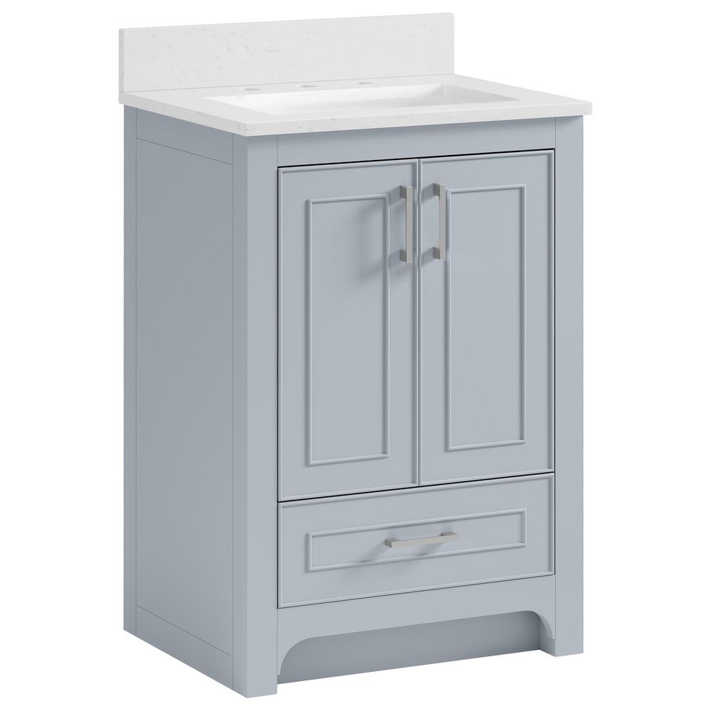 37B Lucerne 24" Single Bathroom Vanity Cabinet in Soft Blue with Marble Top and Backsplash, , large