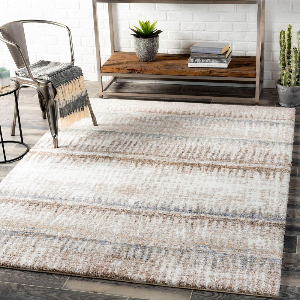 Surya Portofino Cream, Taupe, Tan, Light Slate, Medium Brown and Light Blue 8&#39;10&quot; x 12&#39; Area Rug, , large