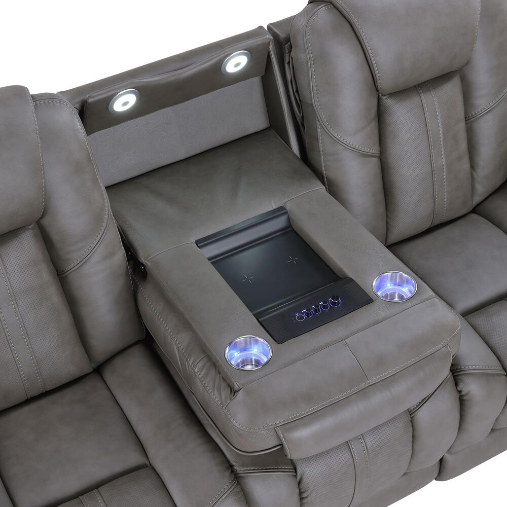 Steve Silver Daniel Triple Power Reclining Sofa in Mossy Gray, , large