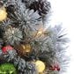 The Gerson Company 4.5" Pre-Lit Pine Artificial Christmas Tree with White LED Lights in Green, , large