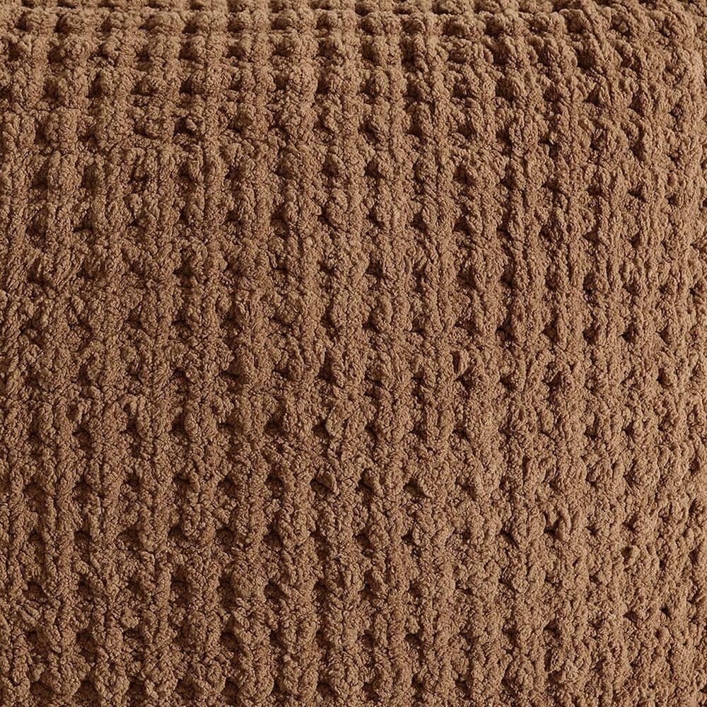 Sunday Citizen Snug Waffle 20&quot; Square Throw Pillow in Chestnut, , large
