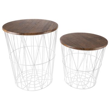 Timberlake Hastings Home Nesting Table Set in White (Set of 2), , large