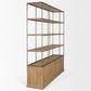 Mercana Baron 4-Door Light Wood with Gunmetal Open Shelving Unit in Brown, , large