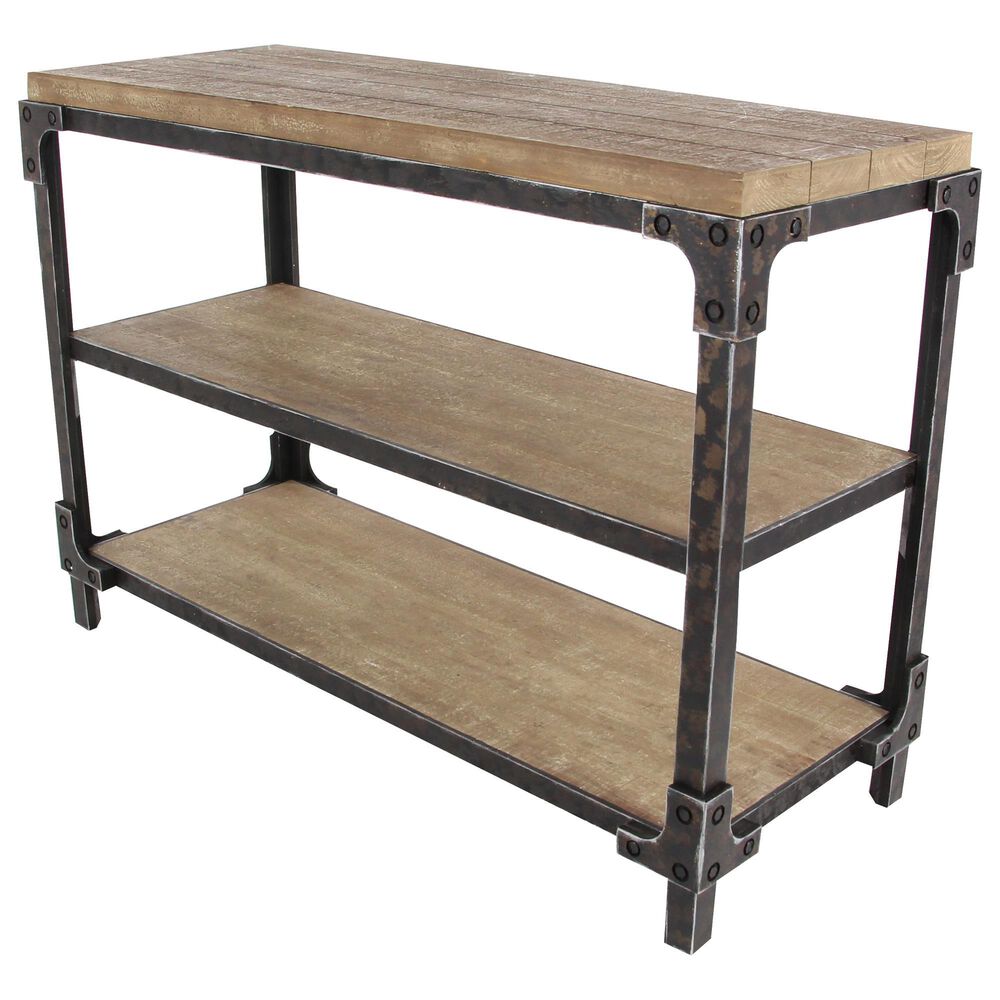 Uma Enterprises Industrial Wood Console Table in Brown, , large