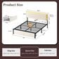HOMLUX Queen Upholstered Platform Storage Bed Frame in Beige, , large