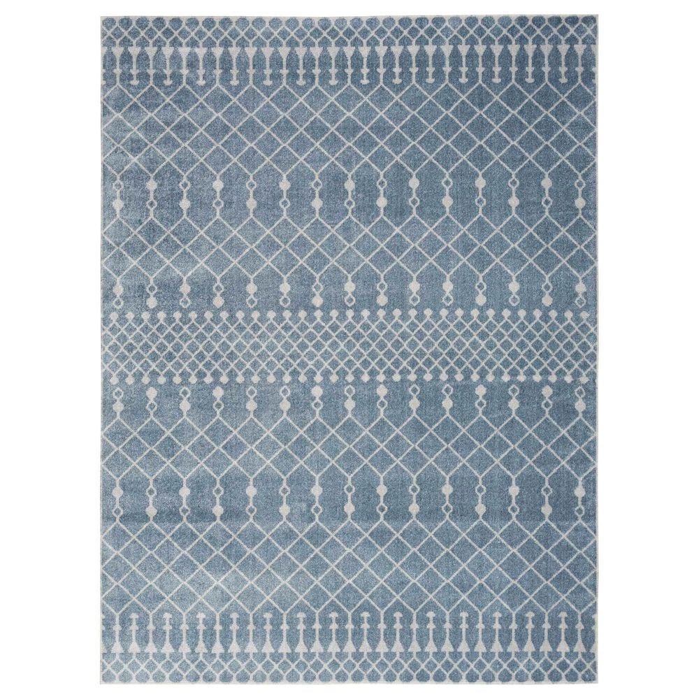Nourison Astra Machine Washable 6"7" x 9" Blue Area Rug, , large