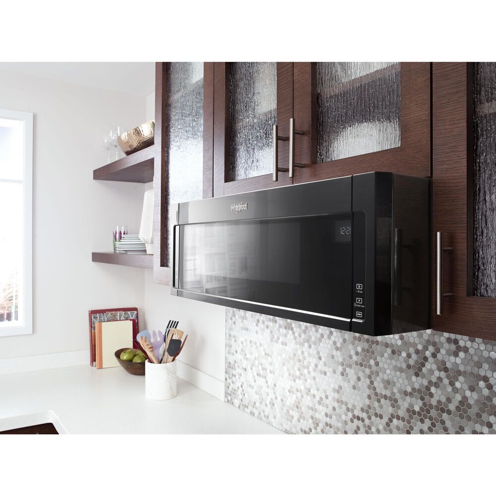 Whirlpool 1.1 Cu. Ft. 1000 watt Low Profile Microwave Hood Combination in Black, , large