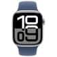 Apple Watch Series 10 GPS + Cellular 46mm Silver Aluminum Case with Denim Sport Band - S/M, , large