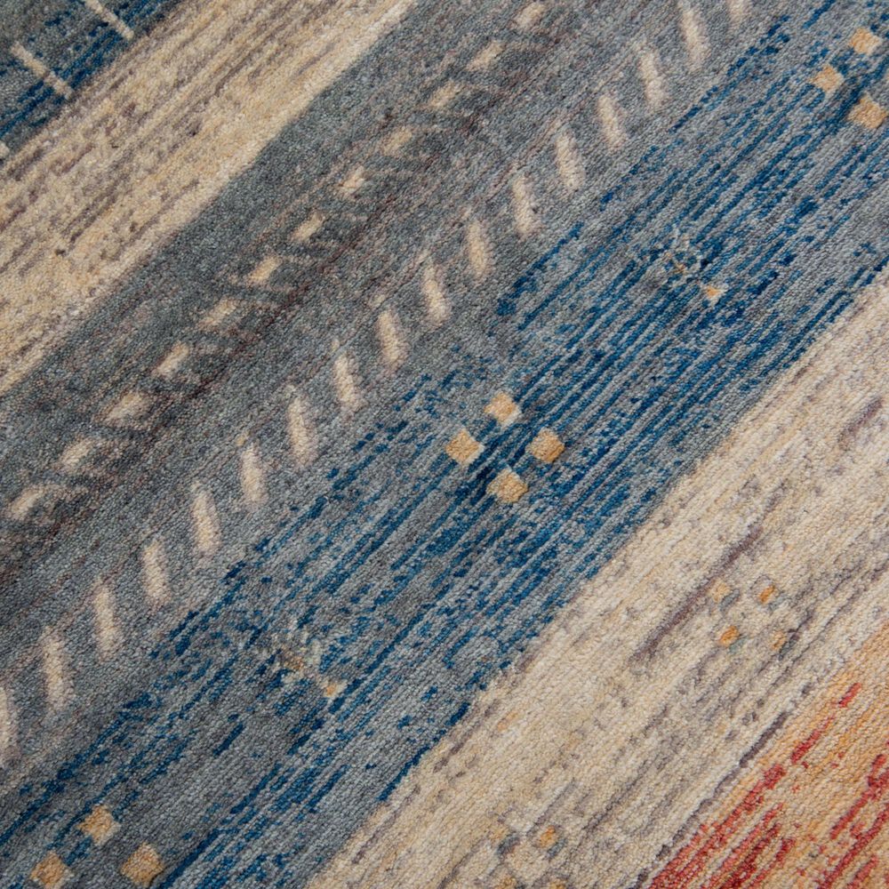 RIZZY Spectrum Gray, Dark Blue, Teal, Rust, Cream, Beige and Ivory 2'6" x 10' Runner, , large