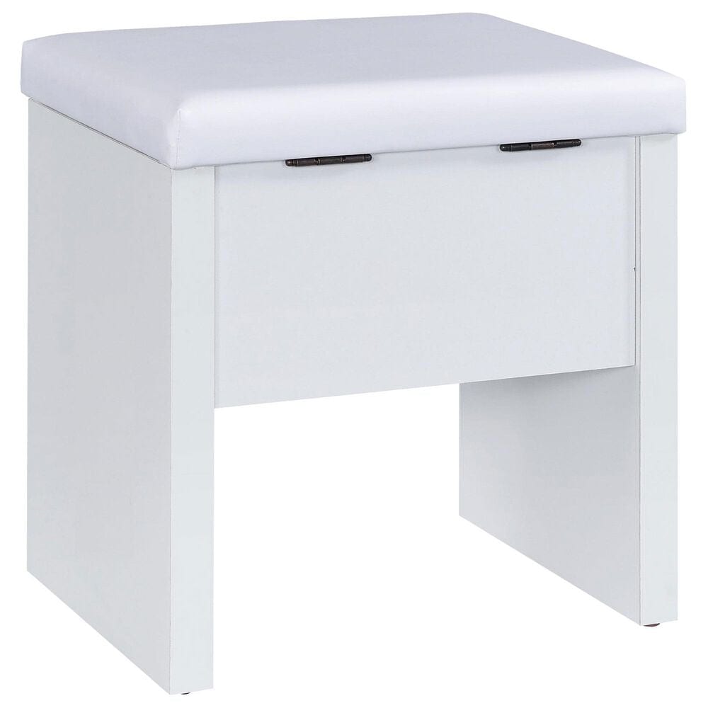 Coaster Bunbury Makeup Vanity Table Set in White, , large