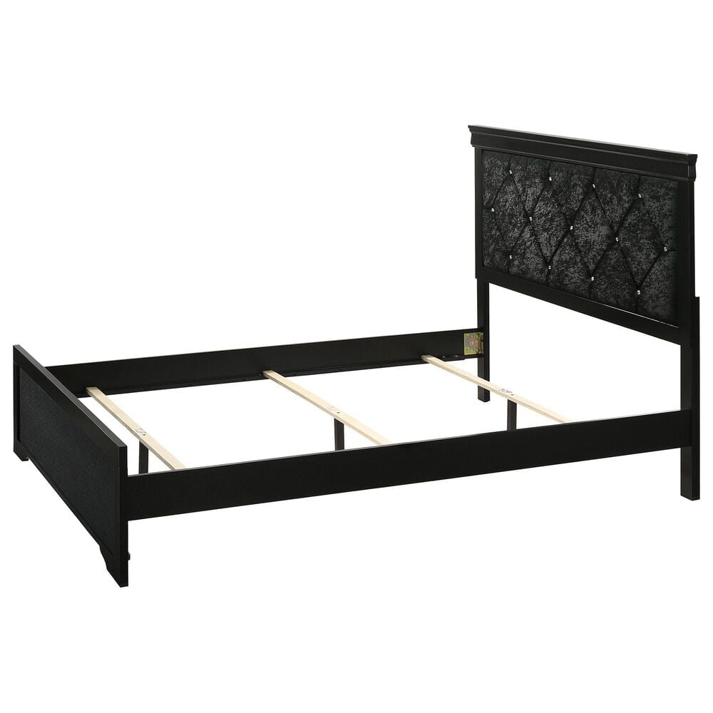 Crown Mark Amalia Twin Bed with Nightstand in Black, , large