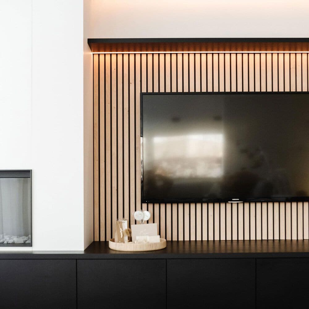 Paramount Pepper Oak and Black 11.8" x 109" Wall Panel, , large