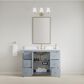 37B Claudine 48" Single Bathroom Vanity in Soft Blue with Glossy White Composite Stone Top and Backsplash, , large