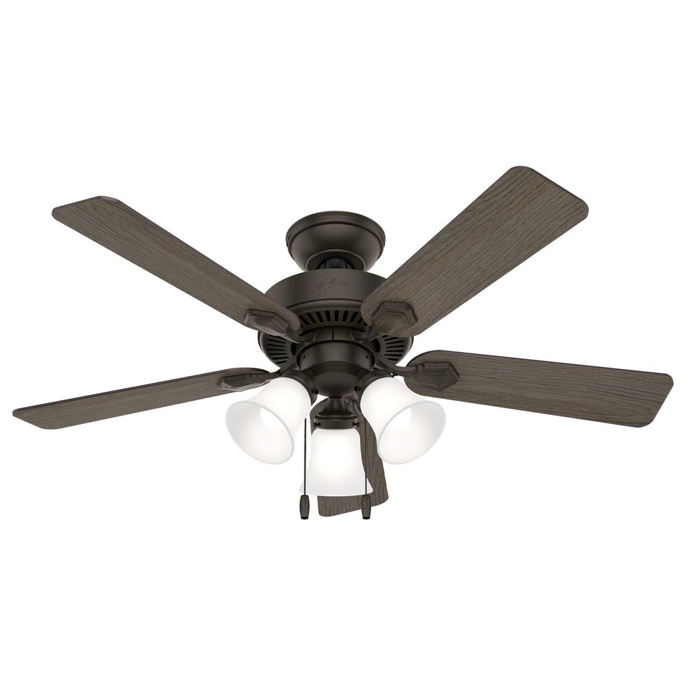 Hunter Swanson 44&quot; Ceiling Fan with LED Lights in New Bronze, , large