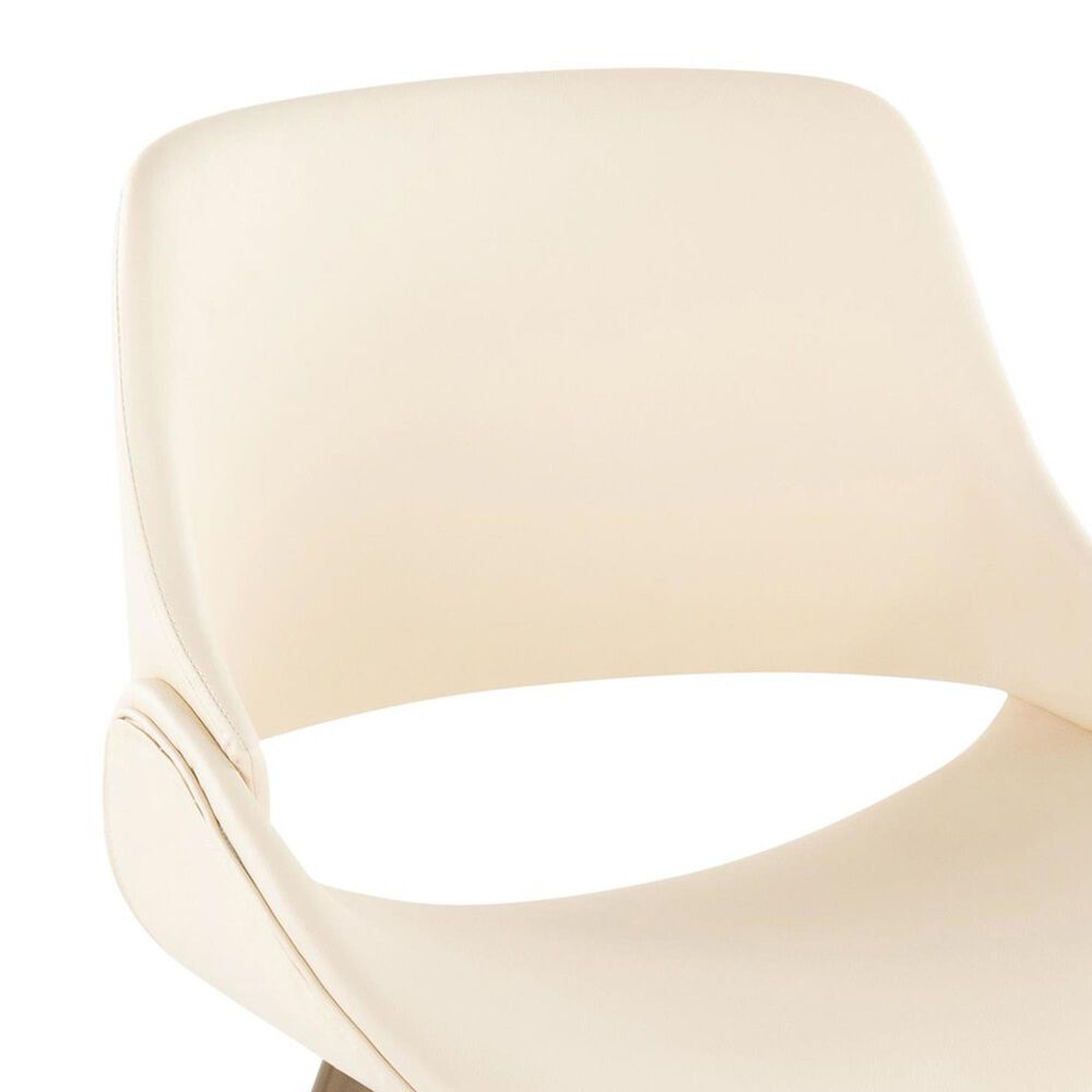 LumiSource Fabrico Side Chair with Cream Faux Leather Cushion in Antique Copper (Set of 2), , large