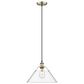 Golden Lighting Orwell 1-Light Wide Large Pendant with Clear Glass Shade in Aged Brass, , large
