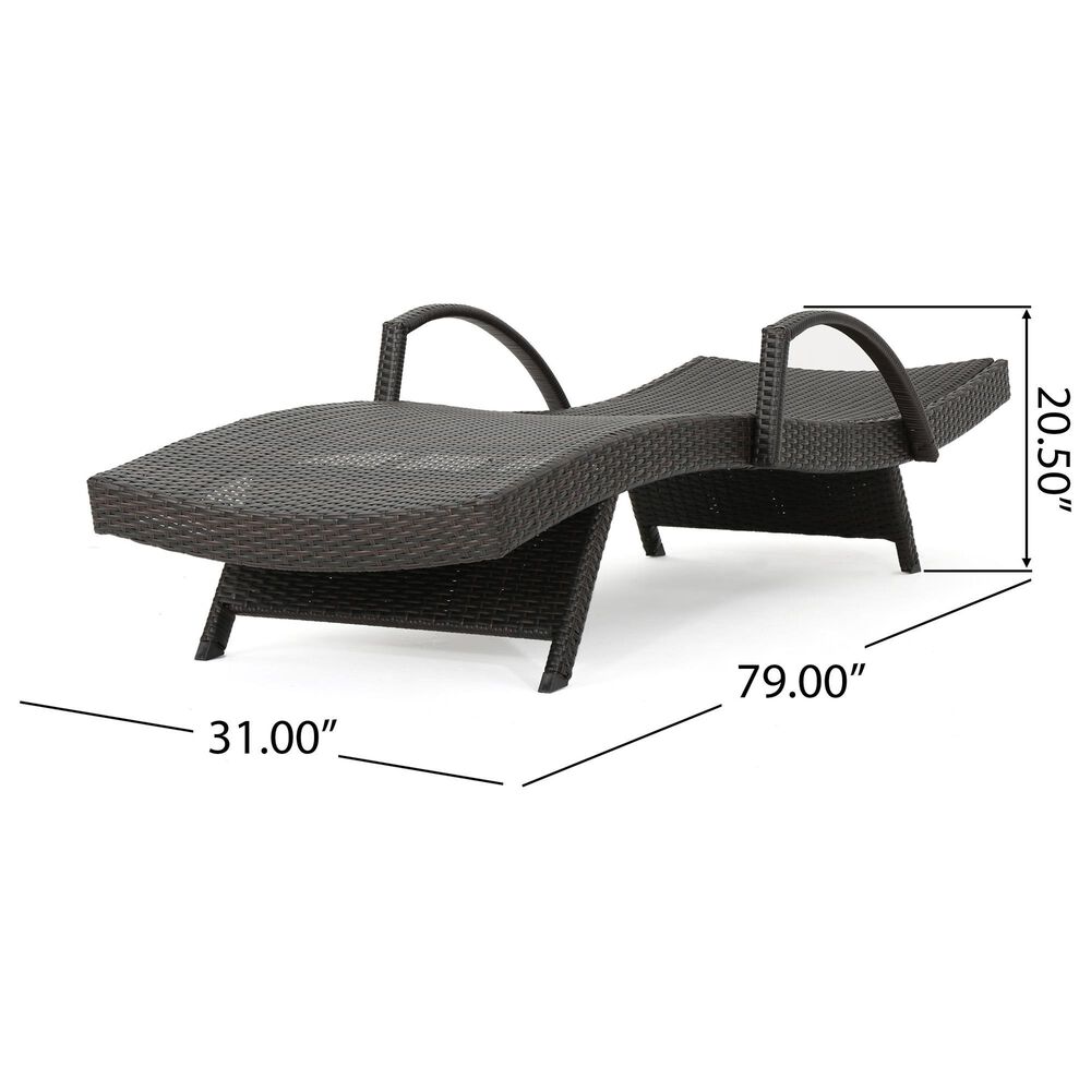 Noble House Salem Patio Chaise Lounge in Multi-Brown &#40;Set of 2&#41;, , large