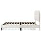 Furniture of America Gail Queen Upholstered Platform Bed with Rounded Headboard in White, , large
