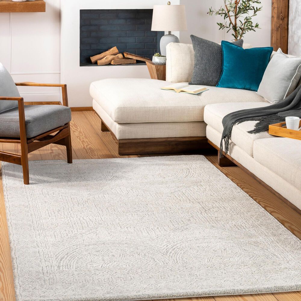 Surya Gavic Cream, Light Beige, Light Gray, Medium Gray and Charcoal 7&#39;10&quot; x 10&#39; Area Rug, , large