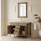 James Martin Kinnsden 48" Single Bathroom Vanity in Weathered Oak with 3 cm Victorian Silver Silestone Top, Rectangular Sink and FreePower Wireless Charger, , large