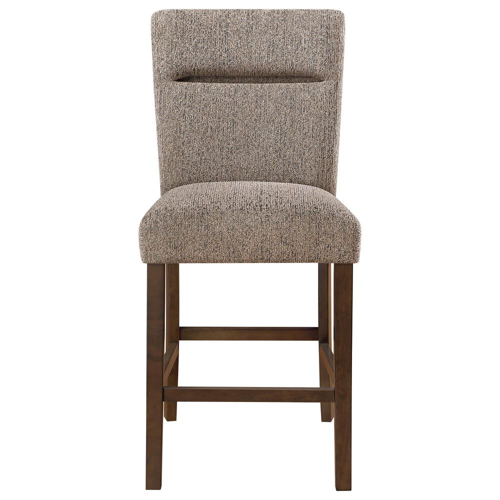 Modern Market Bar Stool with Dark Brown Fabric Seat, , large