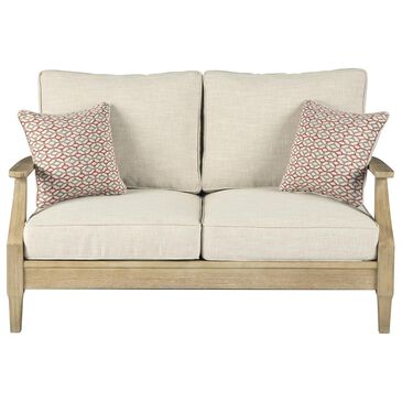 Signature Design by Ashley Clare View Loveseat with Beige Cushion in Antique Teak, , large