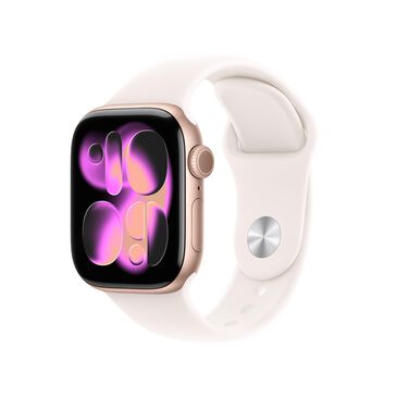 Apple Watch Series 11 (GPS+Cellular) 42mm Rose Gold Aluminum Case with Light Blush Sport Band - S/M - (2025), , large