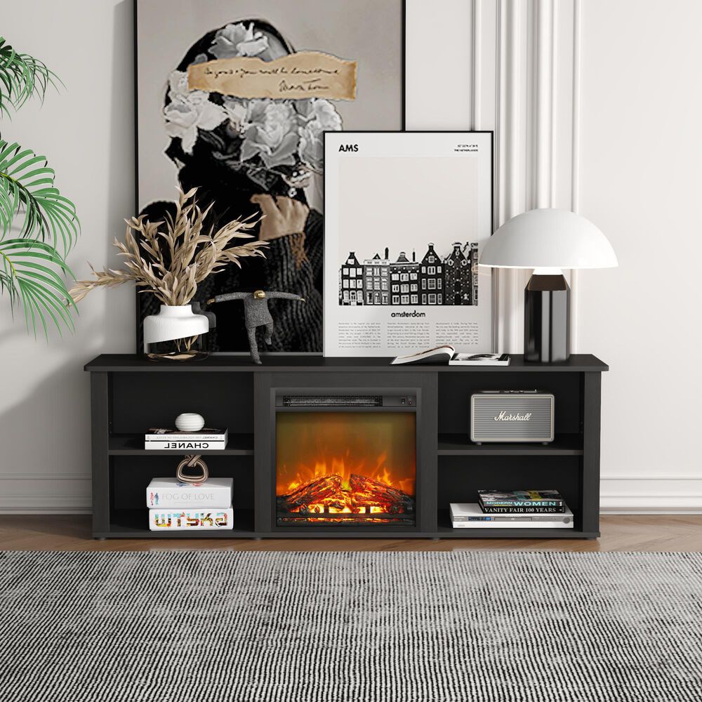 Noviland 63&quot; Fireplace TV Stand with Storage Media Console in in Americano, , large