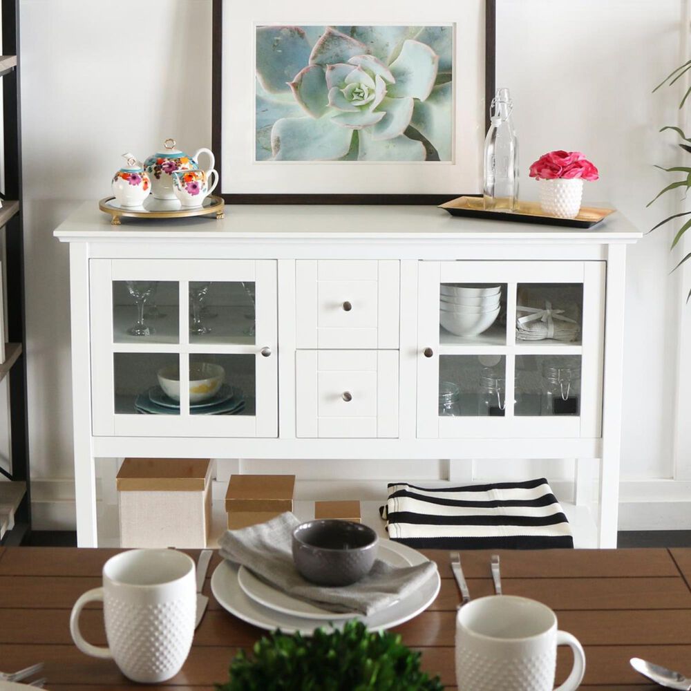 Walker Edison 52&quot; TV Stand in White, , large