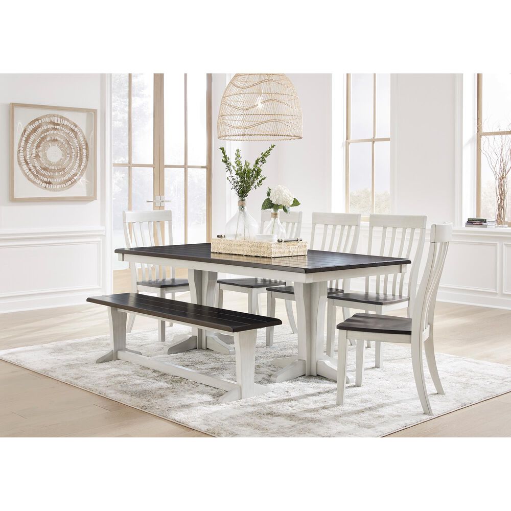 Ashley Darborn 62&quot; Bench in Light Gray and Brown Cherry, , large