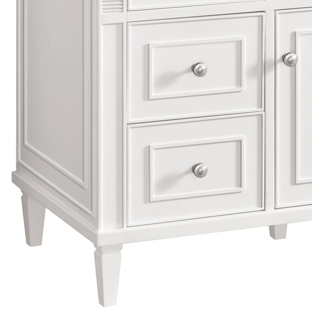 James Martin Vanities Lorelai 48&quot; Single Vanity in Bright White with 3 cm Arctic Fall Solid Surface Top, , large