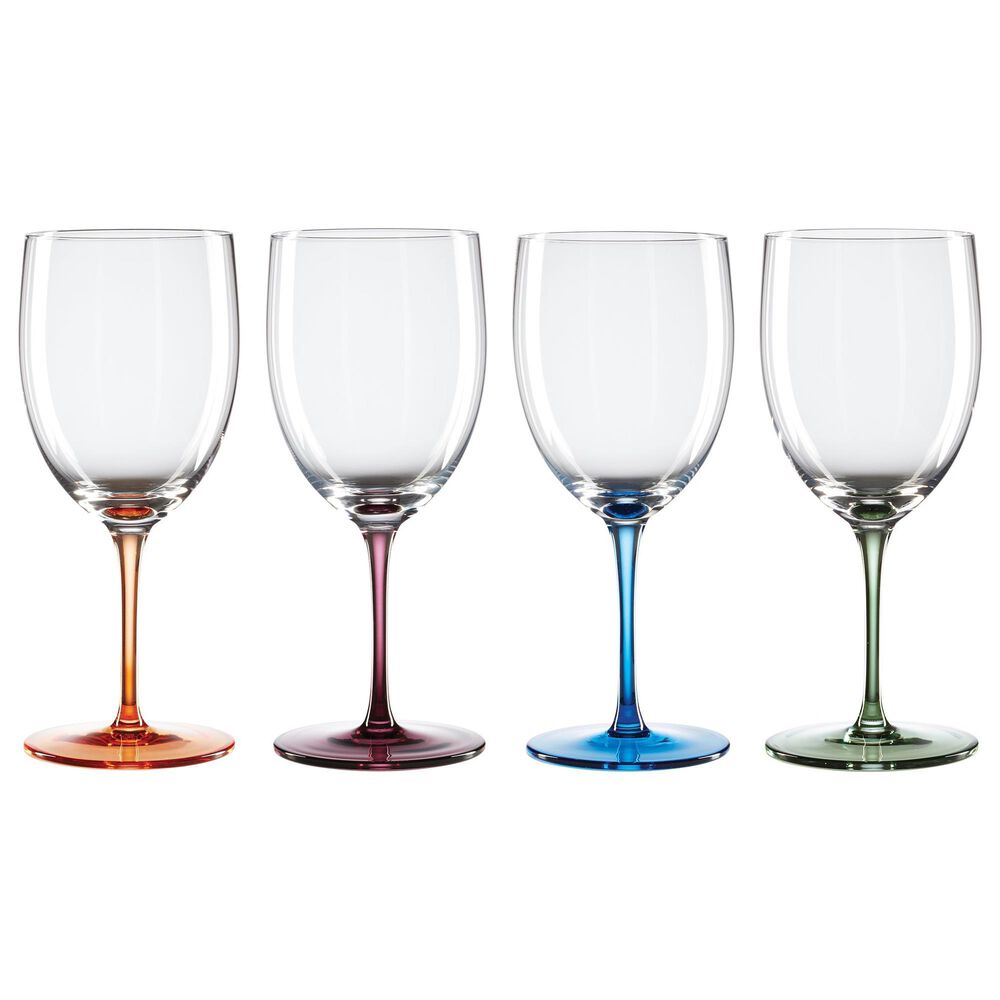 Oneida Entertain 365 Bottoms Up Wine Glasses in Clear, Purple, Blue, Green and Orange (Set of 4), , large