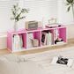 HOMLUX 4-Tier Open Shelf Display Organizer Bookcase in Pink and White, , large