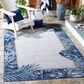 Safavieh Cabana CBN453N 4" x 6" Ivory and Navy Indoor/Outdoor Area Performance Rug, , large