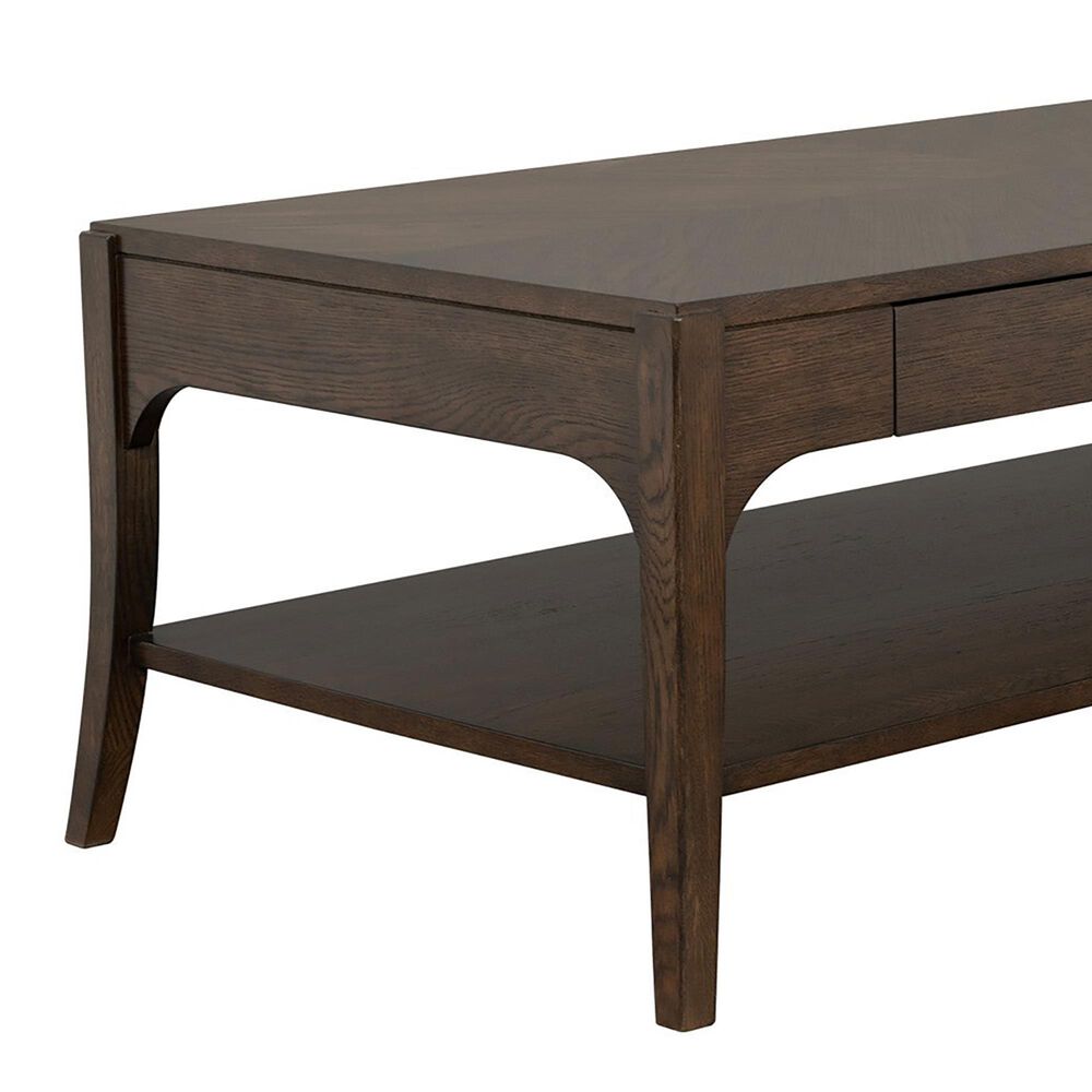 Flexsteel Sylvie 2-Drawer Rectangular Coffee Table in Chestnut, , large