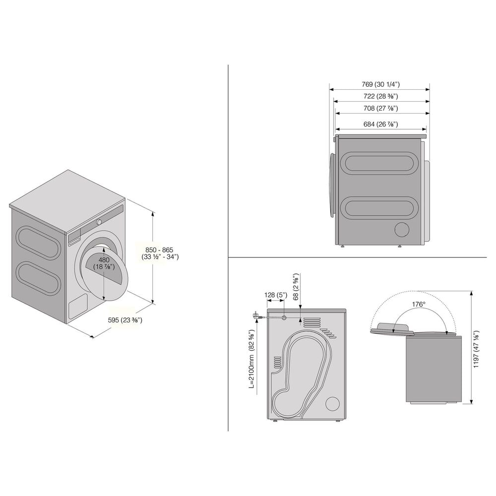 ASKO Logic 5.1 Cu. Ft. Front Load Vented Tumble Electric Dryer in White, , large