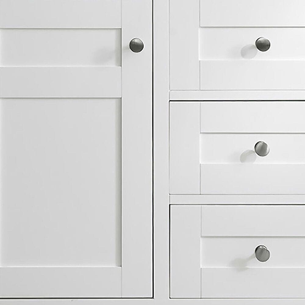 James Martin Vanities Palisades 36&quot; Single Bathroom Vanity in Bright White with 3 cm Ethereal Noctis Quartz Top and Rectangular Sink, , large