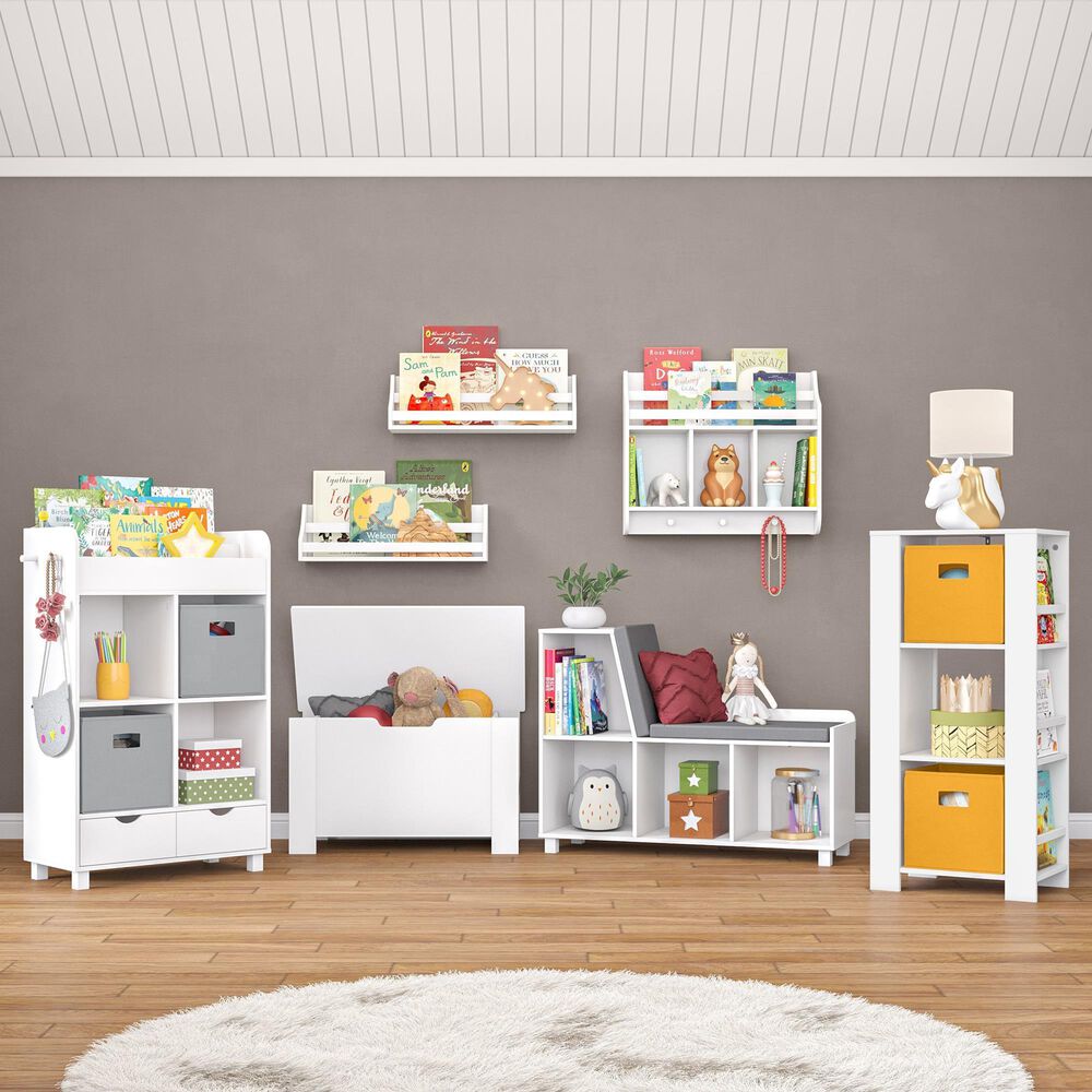 RiverRidge Home Book Nook Wall Bookshelf in White &#40;Set of 2&#41;, , large