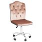 Impressions Vanity Royal Tufted Vanity Chair with Pink Cushion in Silver, , large